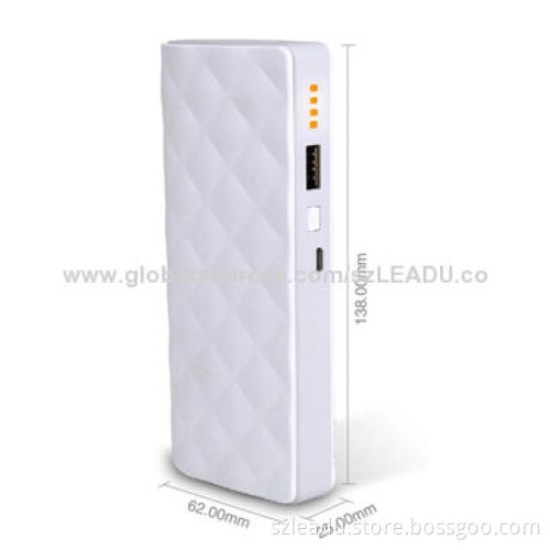10,000mAh Dual USB Port Power Bank, Li-polymer Battery, Transparent Crystal Design